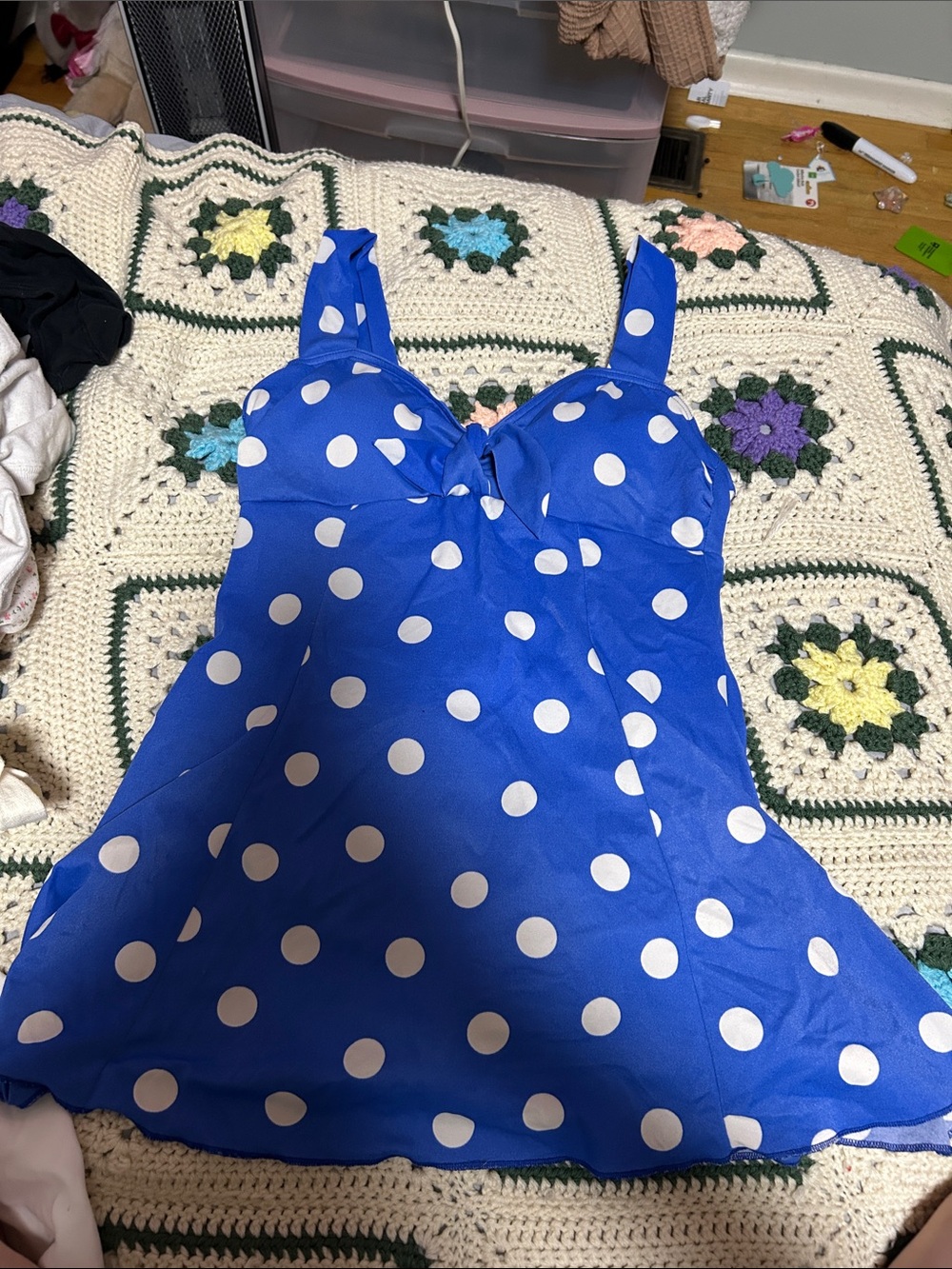 Polka dot swim dress